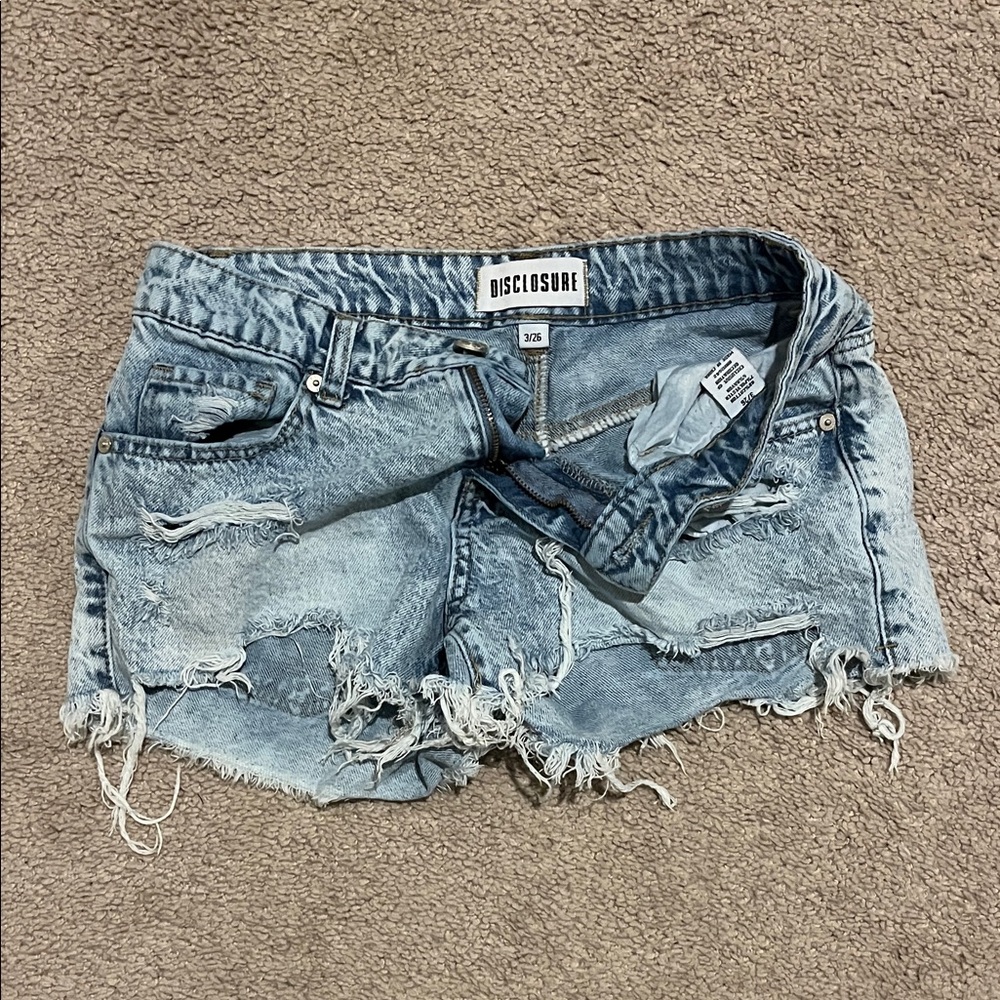 Women's Distressed Blue Denim Shorts